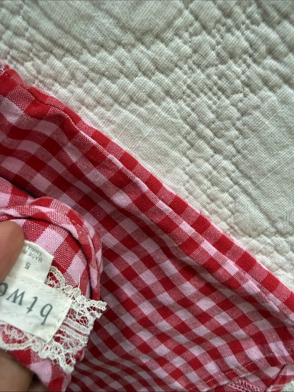 Btween Pink Gingham Wide-Leg Pants and Top and denim floral pink pinafore Sz 5